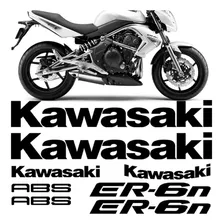 Kit Adesivo Moto Kawasaki Er6n Abs Er-6n Faixa Preto Jogo