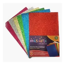 Goma Eva Glitter Surtida 20x30 Cm 6un / Artesano Libreria