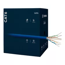 Caixa Cabo De Rede Cat6 Azul Fortrek Fk510c 100% Cobre 305mt