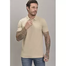 Camisa Piquet Gola Polo Masculino Na Cor Bege Dialogo Jeans