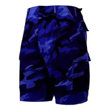 Bermuda Camuflada Urbano Azul Cargo Rip Stop