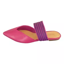 Sapato Sapatilha Flat Mule Feminino Bico Fino Schutz