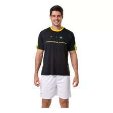 Camiseta Elite Brasil Logo Masculina Plus Size - Preto E Ama