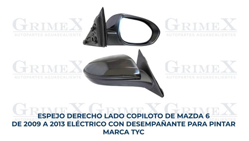 Espejo Mazda 6 2009-2010-2011-2012-2013 Elect C/desemp Ore Foto 10
