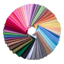 50 Piezas De Tela Multicolor Patchwork De Algodón En Cuadr.
