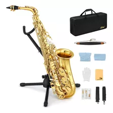 Eastar As- Estudiante Saxofón Alto E Plano Lacado Oro Alto P