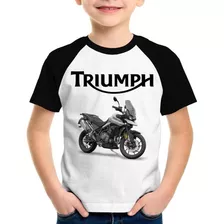 Camiseta Raglan Infantil Moto Triumph Tiger 900 Gt