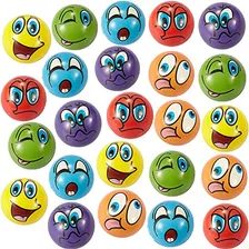 Liberty Imports Juego De 24 Bolas Blandas De Espuma Emoji Fu