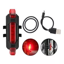 Luz Led Bicicleta Recargable Usb Roja Trasera Wagner