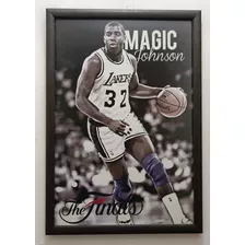 Magic Johnson Poster Enmarcado 50 X 35 Cms