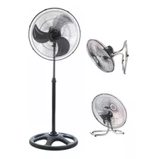 Ventilador 3 En 1 Rca Pedestal Piso Y Pared Negro Rc-18b3