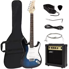 Del Mismo Tamaño Guitarra Eléctrica Azul Con Amp, Case Y Acc