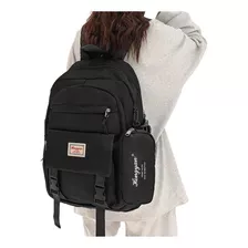 Mochila Moderna Para Laptop Bolsa De Costa Com Estojo Viagem Cor Preto Desenho Do Tecido Lisa