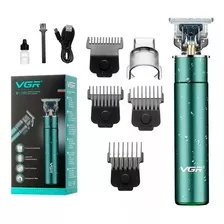 Maquina Corta Pelo Patillera Barba Vgr V-186 Recargable Usb Color Verde Claro