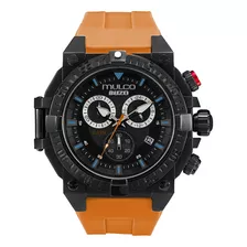 Reloj Hombre Mulco Mw-3-20006-775 Buzo Color De La Correa Naranja Color Del Bisel Negro Color Del Fondo Negro