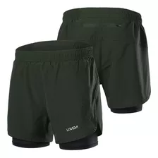 Lixada Pantalones Cortos De Running 2 En 1 Para Hombre De Se