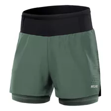 Pantalones Cortos 2 En 1 De Cintura Alta P/correr P/hombre