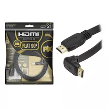 Cabo Hdmi Flat 90 Graus - Premium 2.0 2 Metros 4k 2160p Uhd