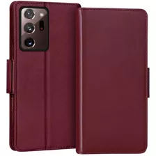 Funda De Cuero Para Samsung Galaxy Note 20 Ultra - Rojo Vino