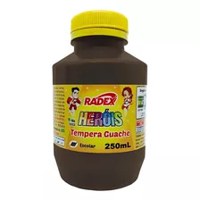 Tinta Tempera Guache Escolar Radex Pote 500ml Marrom