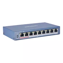 Hub Switch Ethernet Hikvision Ds-3e0109p-e/m Poe 8 Portas