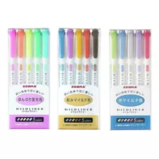 Juego 15 Colores Resaltadores Doble Cara Zebra Mildliner, Y