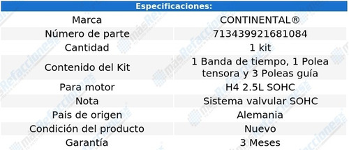 Kit Distribucin Saab 9-2x H4 2.5l Sohc 05-06 Continental Foto 3