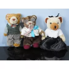 Urso Teddy Família Papai Mamãe E Vovô Bear Pelúcia