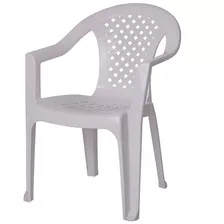 Silla Jardin Patio Barbacoa En Resina Plastico Apilable Color Blanco Liso