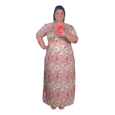 Vestidos Longo Com Manga Moda Evangélico Plus Size 46 A 54 G1/g2/g3 Moda Maior Detalhe Nas Costas Com Decote V