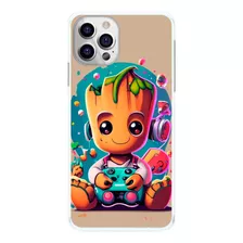 Capinha Baby Groot Jogando Video Game Capa De Celular