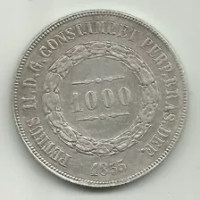 Moeda Prata 2º Império 1000 Réis 1855 (428)