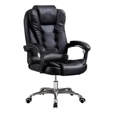 Silla De Escritorio Lumax Miles Zgs-959-sa Ergonómica Negra Con Tapizado De Cuero Sintético