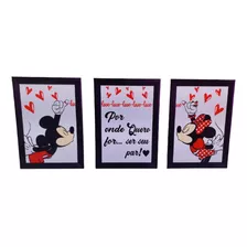 3 Placas Decorativas Quadro Eu E Ela Casal Mickey E Minnie 7