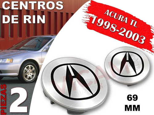 Par De Centros De Rin Acura Tl 1998-2003 69 Mm (gris) Foto 2