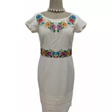 Vestido Yucateco. Bordado Punto De Cruz. Sisal Mayakim