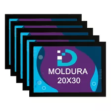 Kit 5 Molduras Preta Com.mdf 20x30 A4 Atacado 