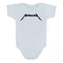 Body Manga Curta Bebê Bodie Banda De Rock Metallica
