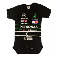 Body Bebê Temático Fórmula 1 Mercedes - 100% Algodão