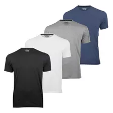 Kit 4 Camisetas Masculina Lisa Básica 100% Algodão Premium