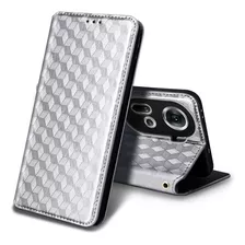 For Oppo Reno11 5g Cubic Pattern Pu Wallet Card Holder Case