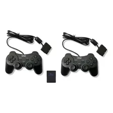 Par De Controles + Memory Card Compatível Playstation 2