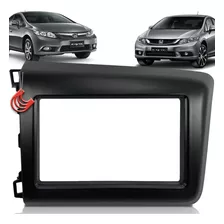 Moldura 2 Din Honda New Civic 2012 A 2016 Double Preto