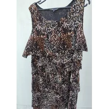 Vestido Fiesta Con Volado Talle 3 Xl 2 Colores Distintos