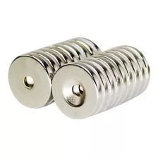 5pcs Imã De Neodimio Disco 20x3 - 20mm X 3mm Com Furo - N35