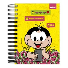 Agenda Diária Magali Amarela 2024 176f Monica 13,6x19cm