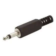 10 Peças - Plug P2 Mono Plastico 3,5mm Para Cabo Preto