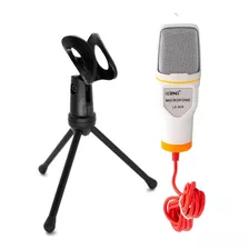 Microfone Condensador De Mesa Com Suporte Tripé Captação 