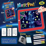 Tablero De Dibujo Con Luz Led Mágico Magic Pad 6 Marcadores