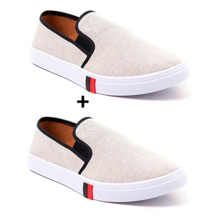 Leve 2 Pares De Tênis Masculino Iate Slip On